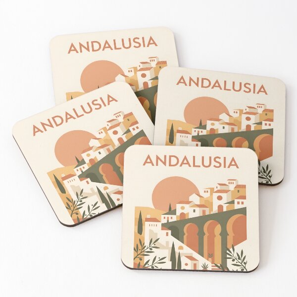 Item preview, Andalusia Spain Vintage Travel Poster - Minimalist Moorish Architecture Art Print designed and sold by DuckOddity.