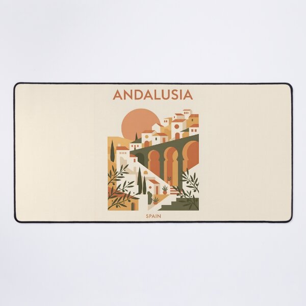 Item preview, Andalusia Spain Vintage Travel Poster - Minimalist Moorish Architecture Art Print designed and sold by DuckOddity.