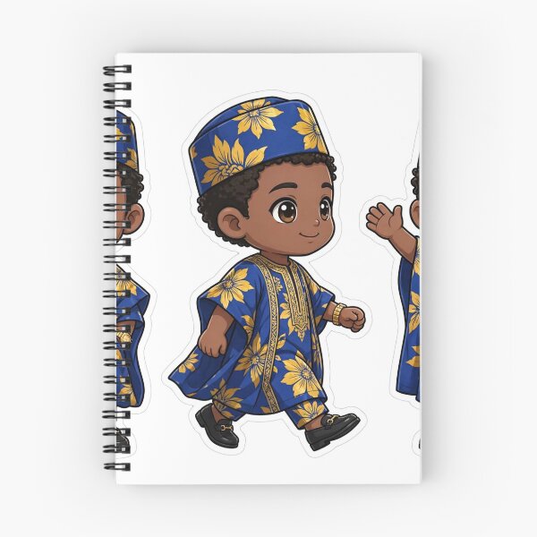 Item preview, Odogwu Sticker Pack - 3 Poses Naija Fashion Guy - Royal Blue Gold Agbada designed and sold by Htkester1.