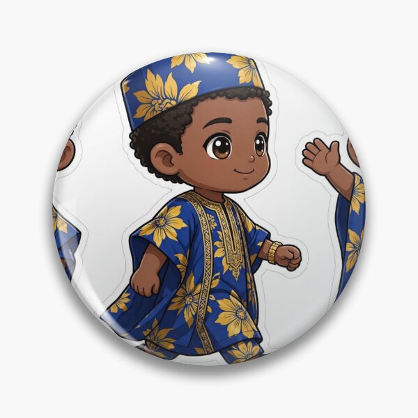 Item preview, Odogwu Sticker Pack - 3 Poses Naija Fashion Guy - Royal Blue Gold Agbada designed and sold by Htkester1.