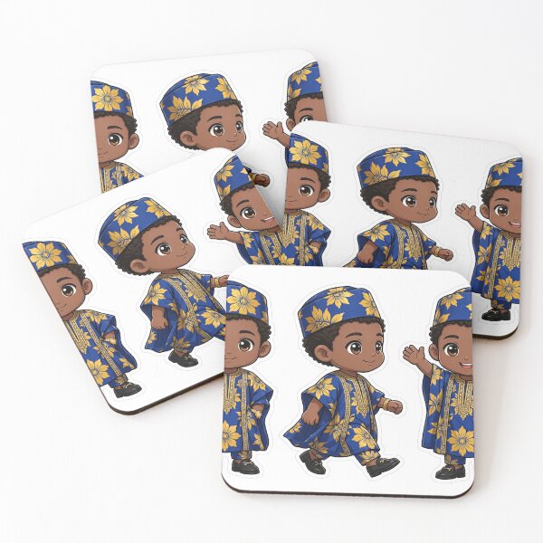 Item preview, Odogwu Sticker Pack - 3 Poses Naija Fashion Guy - Royal Blue Gold Agbada designed and sold by Htkester1.