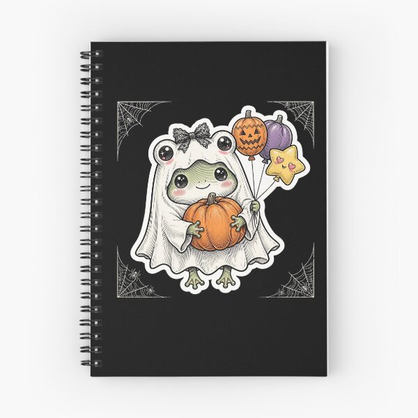 Item preview, Cute Frog Ghost Pumpkin Balloons Halloween Kawaii Coquette designed and sold by HealingEraInk.