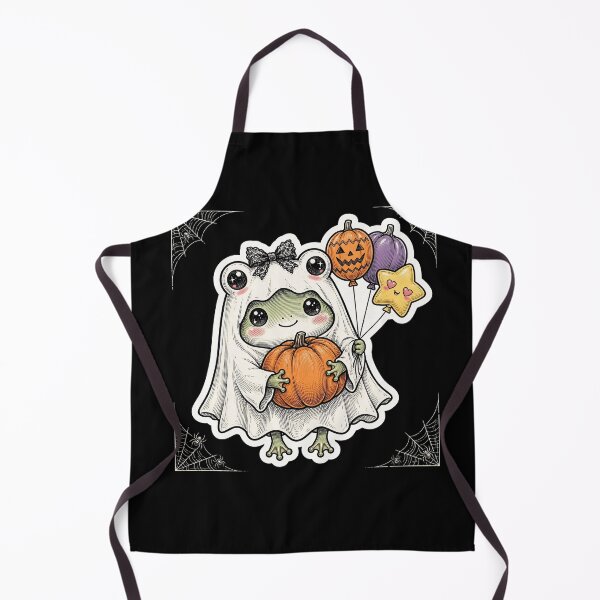 Item preview, Cute Frog Ghost Pumpkin Balloons Halloween Kawaii Coquette designed and sold by HealingEraInk.