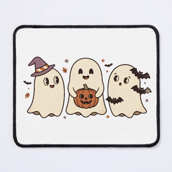 Item preview, Kawaii Halloween Ghost Trio Pumpkin and Witch Hat designed and sold by abdelski.