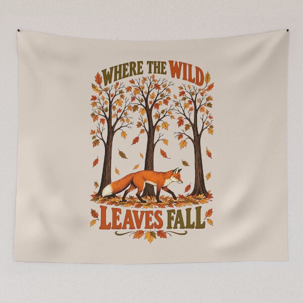 Item preview, Where the Wild Leaves Fall – Vintage Autumn Fox designed and sold by MagicTheDog.