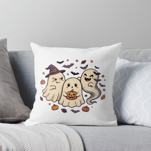 Item preview, Kawaii Spooky Ghost Trio Witch and Pumpkin designed and sold by abdelski.