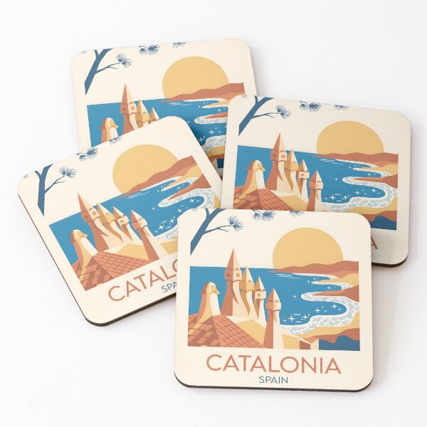 Item preview, Catalonia Spain Vintage Travel Poster - Minimalist Modernist Art Print designed and sold by DuckOddity.