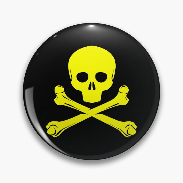 Item preview, Yellow Pirate Skull Crossbones Design designed and sold by pattern-archive.