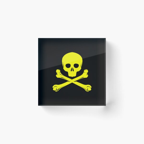 Item preview, Yellow Pirate Skull Crossbones Design designed and sold by pattern-archive.