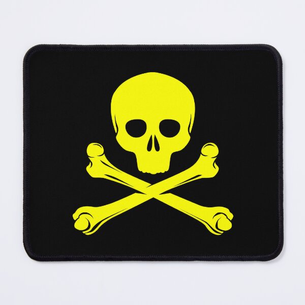 Item preview, Yellow Pirate Skull Crossbones Design designed and sold by pattern-archive.