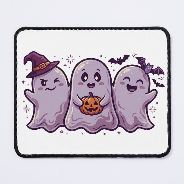 Item preview, Kawaii Cute Ghost Trio Purple Halloween Witch designed and sold by abdelski.