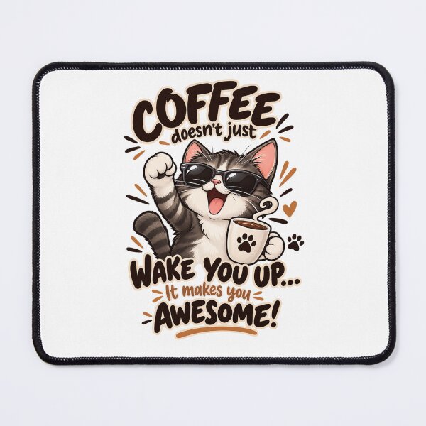 Item preview, Coffee Makes You Awesome – Funny Cat Coffee Lover Sticker designed and sold by StikerParaTodo.