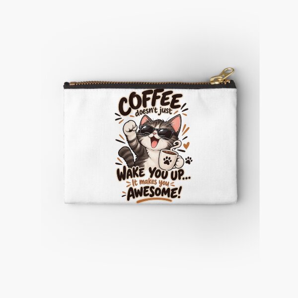 Item preview, Coffee Makes You Awesome – Funny Cat Coffee Lover Sticker designed and sold by StikerParaTodo.