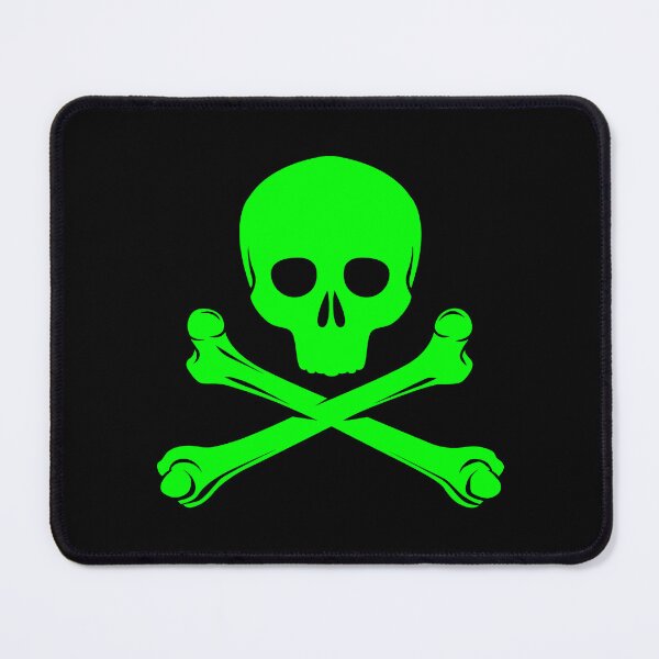 Item preview, Lime Pirate Skull Crossbones Design designed and sold by pattern-archive.