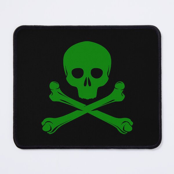 Item preview, Green Pirate Skull Crossbones Design designed and sold by pattern-archive.