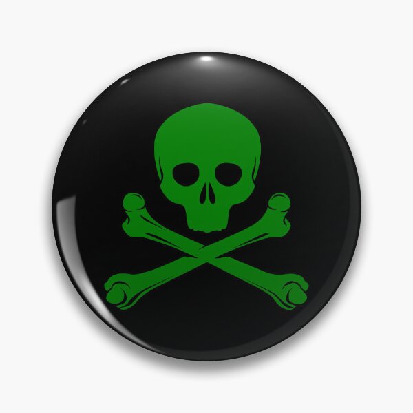 Item preview, Green Pirate Skull Crossbones Design designed and sold by pattern-archive.