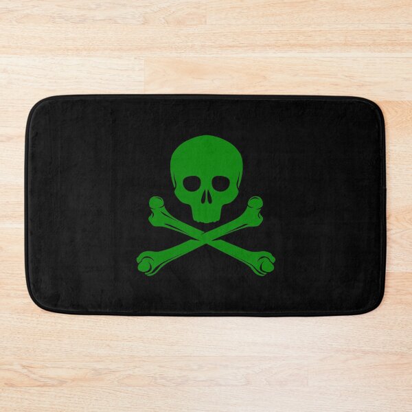 Item preview, Green Pirate Skull Crossbones Design designed and sold by pattern-archive.