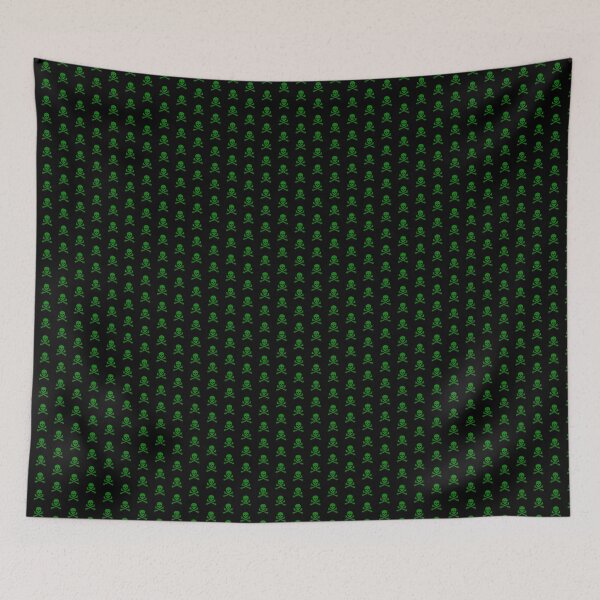 Item preview, Green Pirate Skull Crossbones Design designed and sold by pattern-archive.