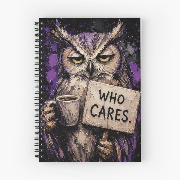 Item preview, Sarcastic Who Cares Owl Dark Mood Art designed and sold by Vista Atelier.
