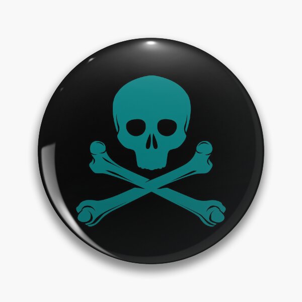 Item preview, Teal Pirate Skull Crossbones Design designed and sold by pattern-archive.