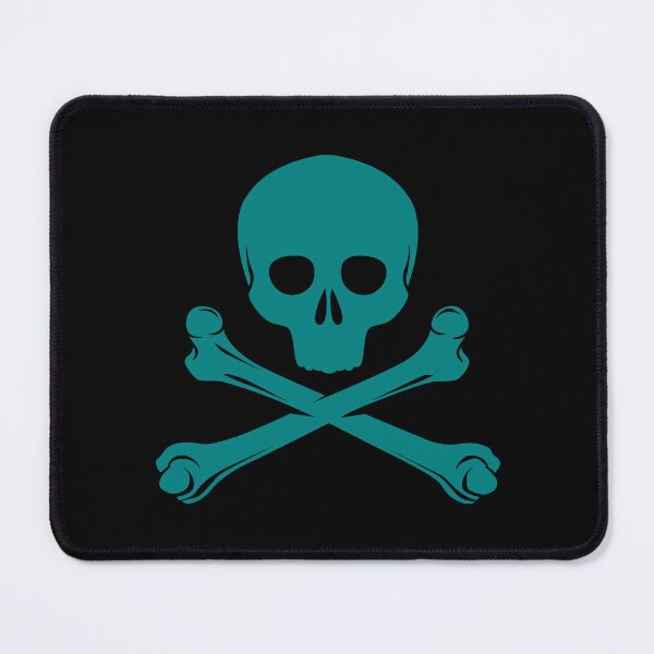 Item preview, Teal Pirate Skull Crossbones Design designed and sold by pattern-archive.