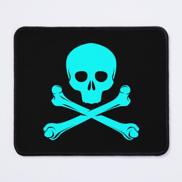 Item preview, Cyan Pirate Skull Crossbones Design designed and sold by pattern-archive.