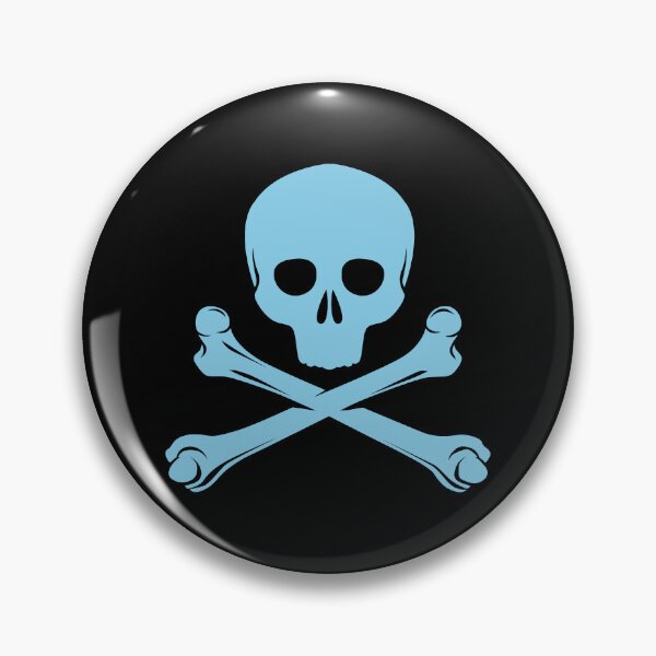 Item preview, Sky Blue Pirate Skull Crossbones Design designed and sold by pattern-archive.