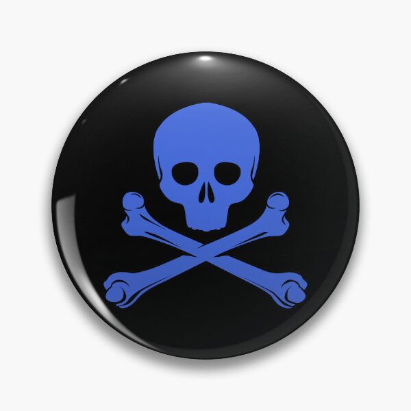 Item preview, Royal Blue Pirate Skull Crossbones Design designed and sold by pattern-archive.