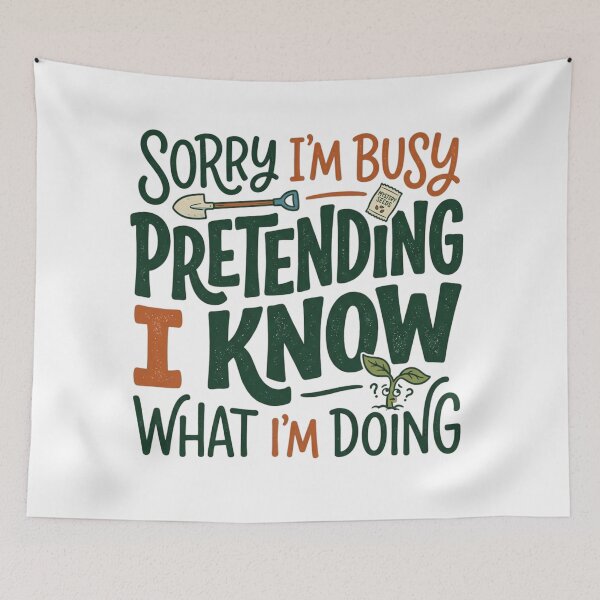 Item preview, Sorry Im Busy Pretending Funny Gardening Seed Starting Retro Art designed and sold by mood-draftsman.