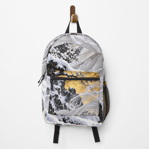 Item preview, White-Haired Kimono Woman in Snow Beneath a Gold Moon designed and sold by MouradStudio.