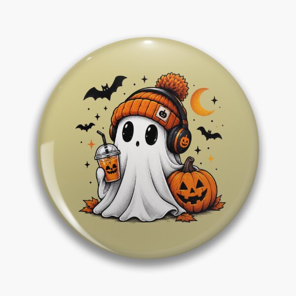 Item preview, Cute Ghost Drinking Iced Coffee Halloween Beanie designed and sold by hamadacolonel.