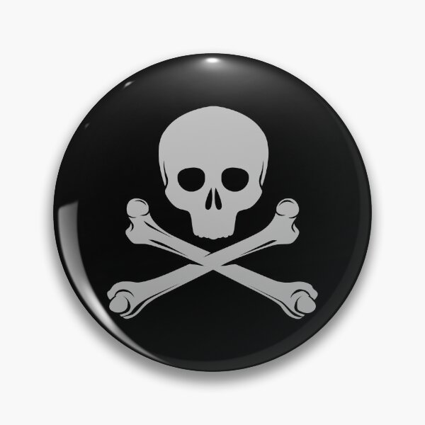 Item preview, Silver Pirate Skull Crossbones Design designed and sold by pattern-archive.