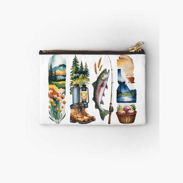 Item preview, Idaho Outdoors Watercolor – Mountains, Trout & Potatoes designed and sold by Marie Gems.