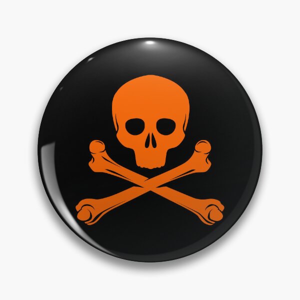 Item preview, Orange Pirate Skull Crossbones Design designed and sold by pattern-archive.