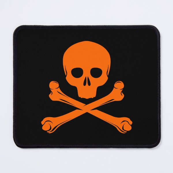 Item preview, Orange Pirate Skull Crossbones Design designed and sold by pattern-archive.