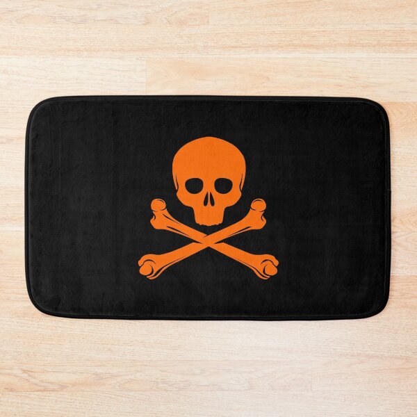 Item preview, Orange Pirate Skull Crossbones Design designed and sold by pattern-archive.