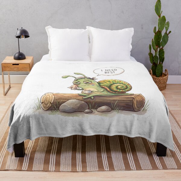 Item preview, I Need Rest - Tired Snail Illustration designed and sold by ThePrintArt.