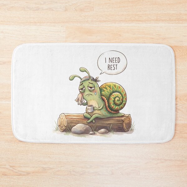 Item preview, I Need Rest - Tired Snail Illustration designed and sold by ThePrintArt.