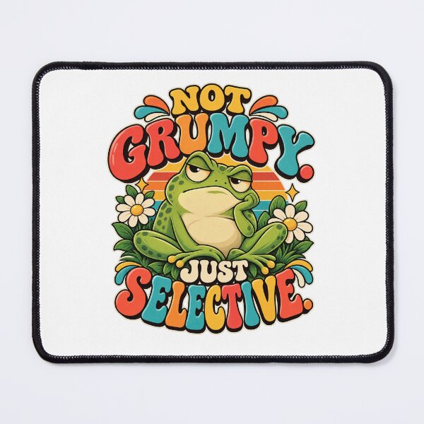 Item preview, Not Grumpy Just Selective – Funny Retro Frog designed and sold by FaithArt777.
