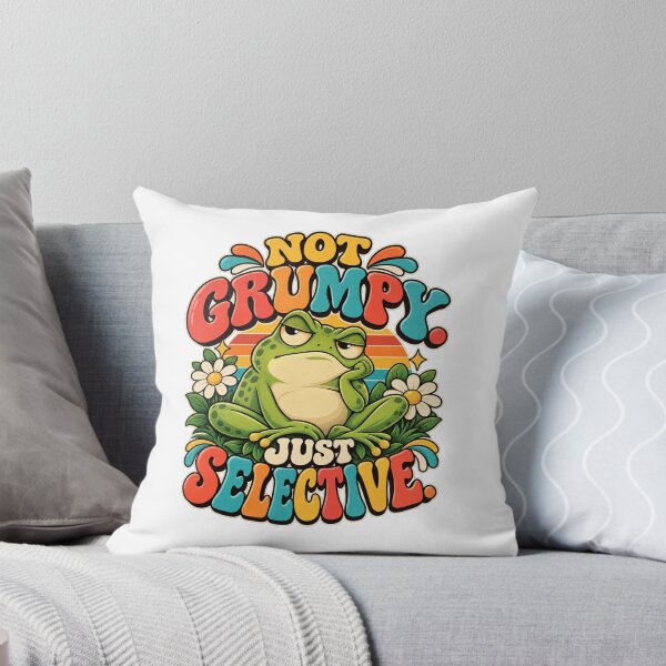 Item preview, Not Grumpy Just Selective – Funny Retro Frog designed and sold by FaithArt777.