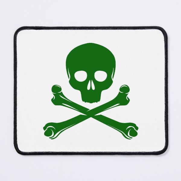 Item preview, Dark Green Pirate Skull Crossbones Design designed and sold by pattern-archive.