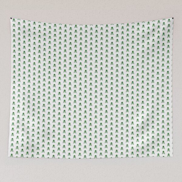 Item preview, Dark Green Pirate Skull Crossbones Design designed and sold by pattern-archive.