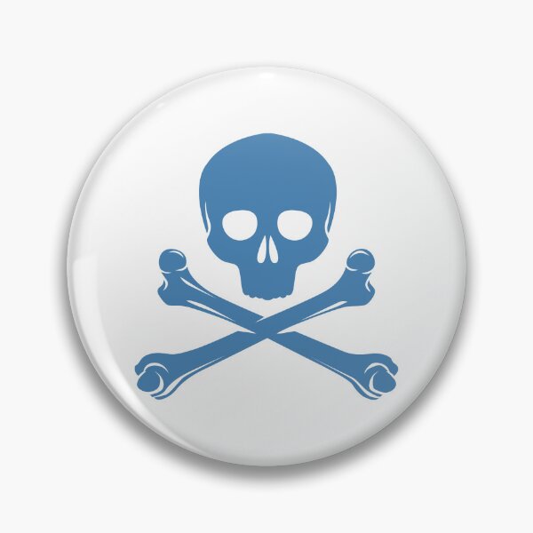 Item preview, Steel Blue Pirate Skull Crossbones Design designed and sold by pattern-archive.