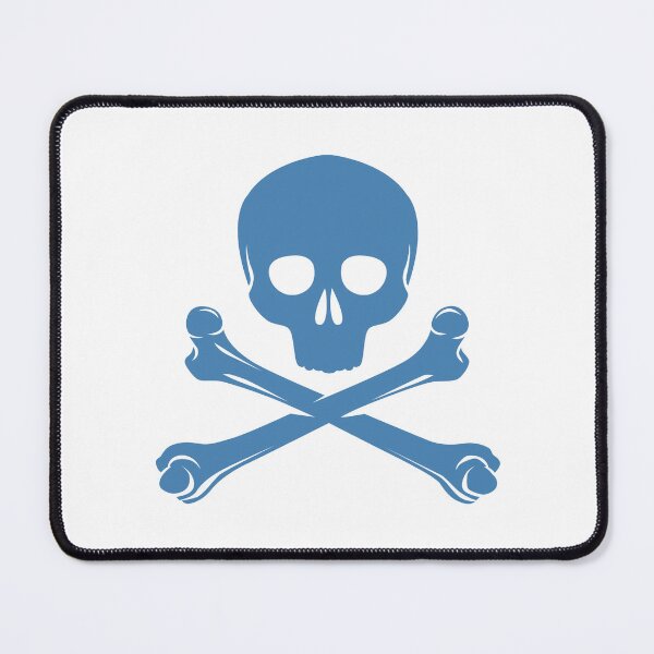 Item preview, Steel Blue Pirate Skull Crossbones Design designed and sold by pattern-archive.
