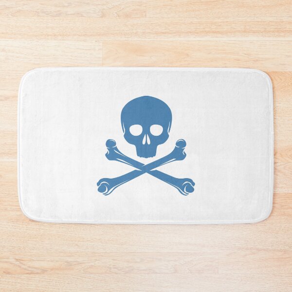 Item preview, Steel Blue Pirate Skull Crossbones Design designed and sold by pattern-archive.