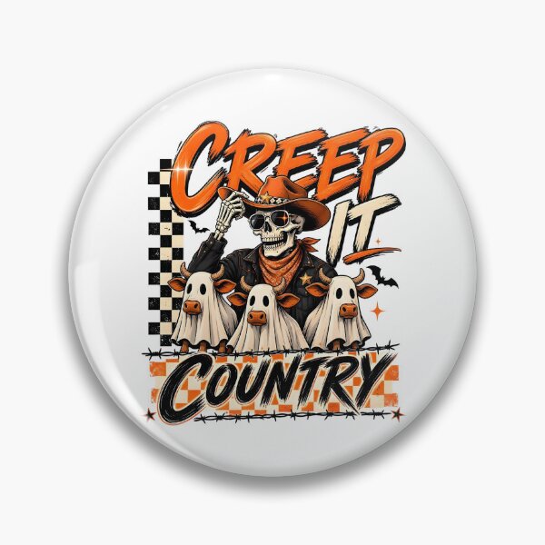 Item preview, Creep It Country Ghost Cow Skeleton Cowboy Halloween designed and sold by Pet  Designs.