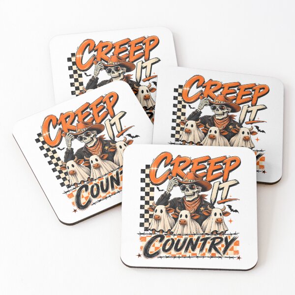 Item preview, Creep It Country Ghost Cow Skeleton Cowboy Halloween designed and sold by Pet  Designs.