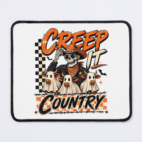 Item preview, Creep It Country Ghost Cow Skeleton Cowboy Halloween designed and sold by Pet Designs.
