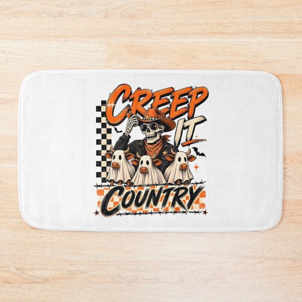 Item preview, Creep It Country Ghost Cow Skeleton Cowboy Halloween designed and sold by Pet  Designs.