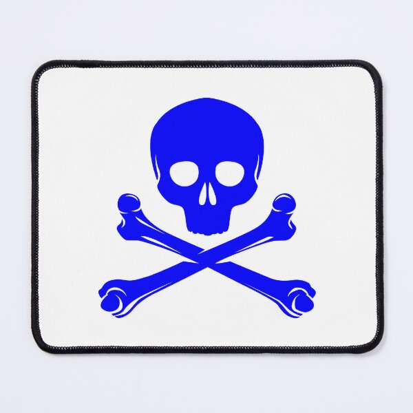 Item preview, Blue Pirate Skull Crossbones Design designed and sold by pattern-archive.